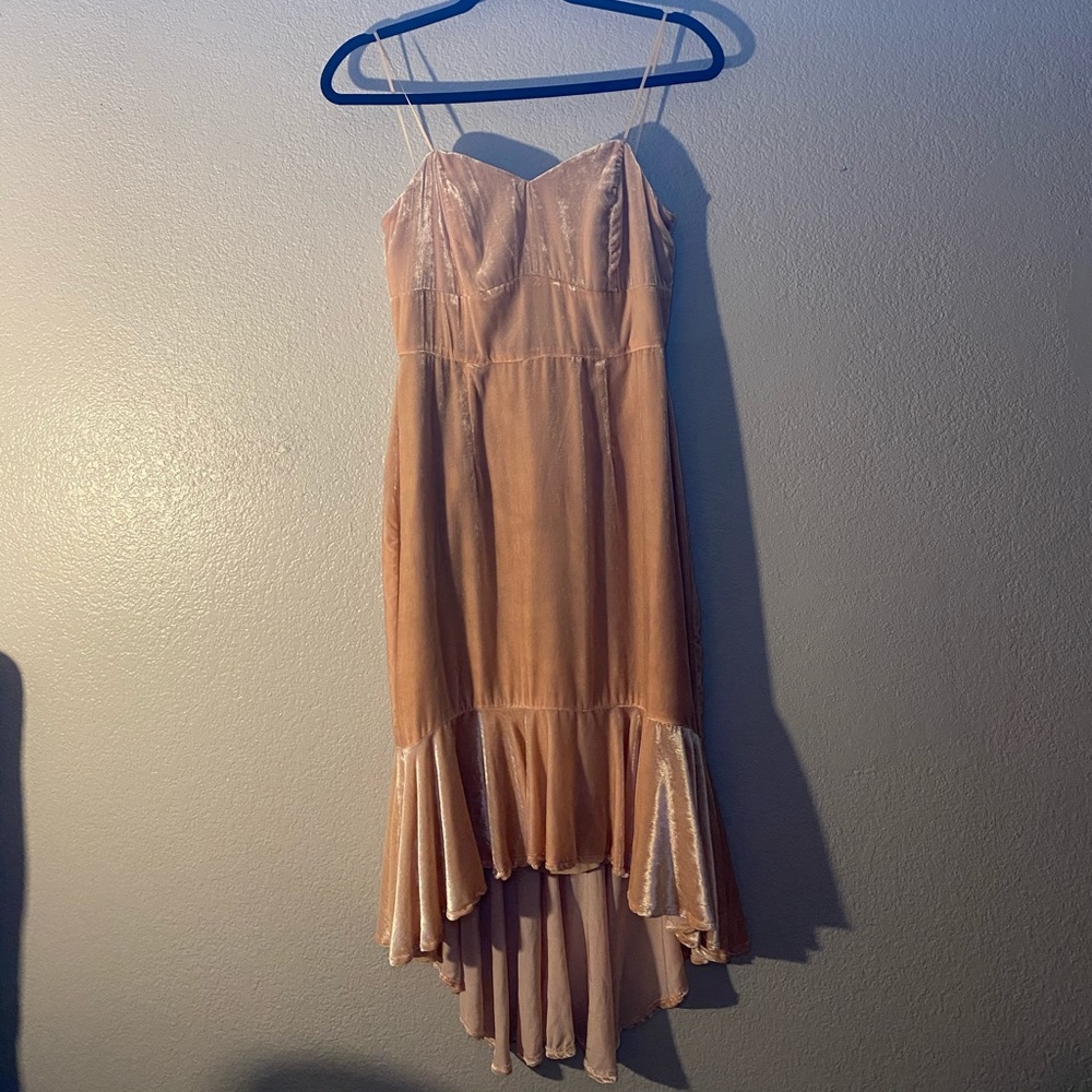 Free People | peach velvet bloomingdale dress